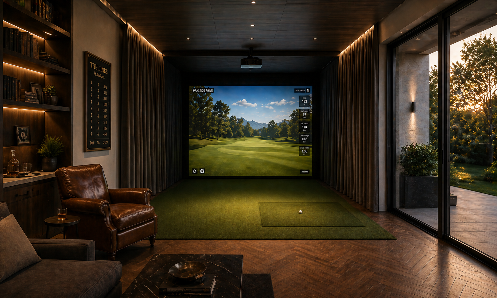 Golf indoor haut de gamme en France, conception résidentielle sur mesure